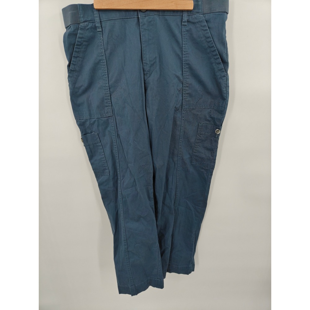 Lee Womens Blue Cargo Pants Comfort Waist Cotton Stretch Size 14 Short 112338982